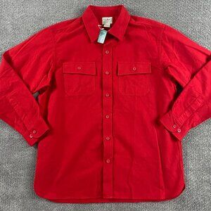 L.L. Bean Men's Red Casual Button Down Shirt